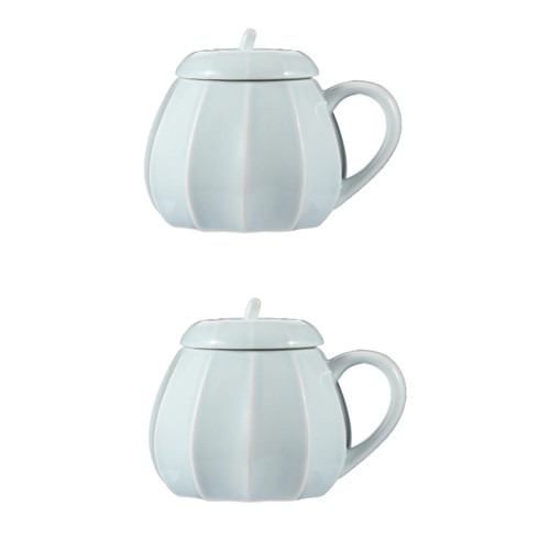 PRETYZOOM 2 Pcs Ceramic Mug Water Cup Water Cup with Lid Drinking Cup Milk Mug Pumpkin Shape Cup Decorative Cup for Halloween Nightmare Decor Camp Mug Tea Cup With Cover 3d Coffee