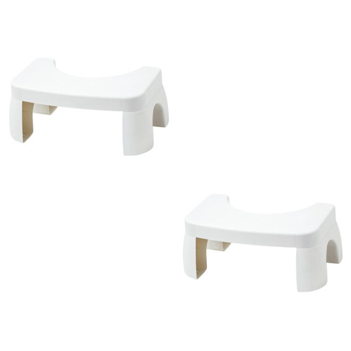 Veemoon 2pcs Toilet Stool Plastic Footstool Household Footstool Poop Stool for Bathroom Nonslip Toilet Step Stool Portable Toilet for Adults Kid Stool to The Restroom Floor Mat White Child