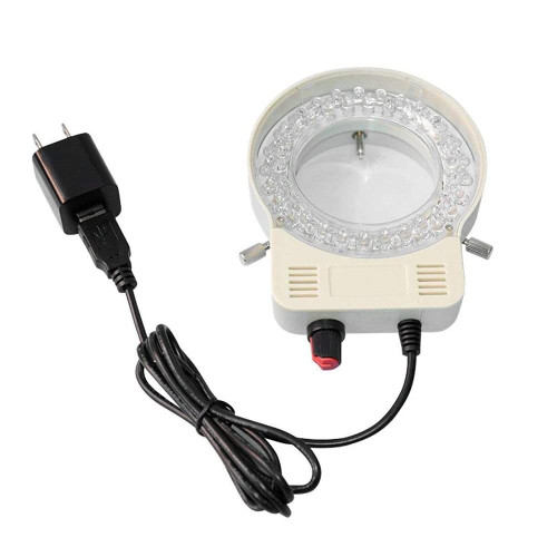 Microscope Accessories kit Slide Preparation camer Microscope Ring Light 52PCS LED Ring Light Adjustable Illuminated LED Round Ring Lamp Microscope Light Source Microscope Accessories (Color : White