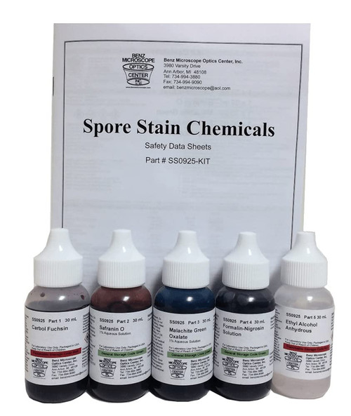 Benz Microscope Spore Stain Chemicals Slide Staining Kit