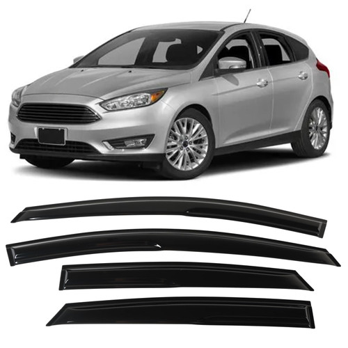 ZDKK 4PCS Window Visors Deflectors Vent Guards Sun Wind Rain Shield fit for 2012-2018 Focus Window Visors