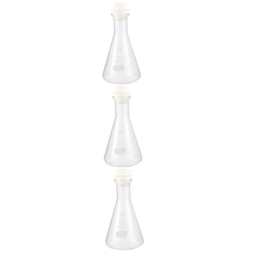 GLEAVI 3 Pcs Glass Test Tubes 1000ml Beaker Science Flask Beakers Erlenmeyer Flask 1000ml Iodine Erlenmeyer Flask Clear Erlenmeyer Flasks Triangle Flask Vacuum Flask Student Use
