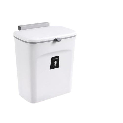 SXGDOL JIALONGKEJI 7/9L Large Capacity Trash Can Fit for Kitchen Door Hanging Kitchen Recycling Garbage Basket Bartroom Wall Mounted Trash Bin with Lid (Capacity : 7L, Color : White)
