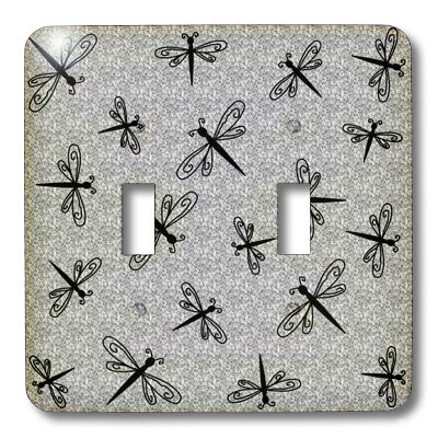 3dRose LLC lsp_12136_2 Dancing Dragonflies on Grey Granite, Double Toggle Switch