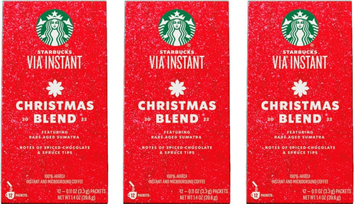Instant Starbucks CHRISTMAS BLEND 2014 Via Coffee - 12 Packets
