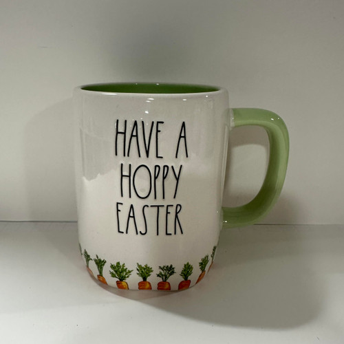 Rae Dunn HAVE A HOPPY EASTER Mug - Easter - Ceramic - Dishwasher and Microwave safe - Coffee Tea Cup