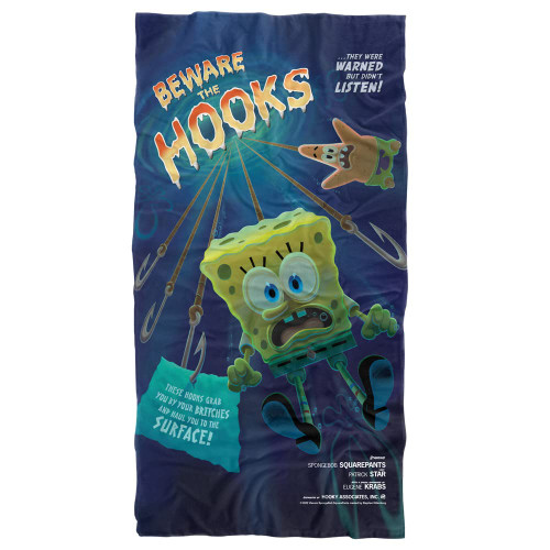 LOGOVISION Spongebob, 30"x60" Beware The Hooks Beach Towel