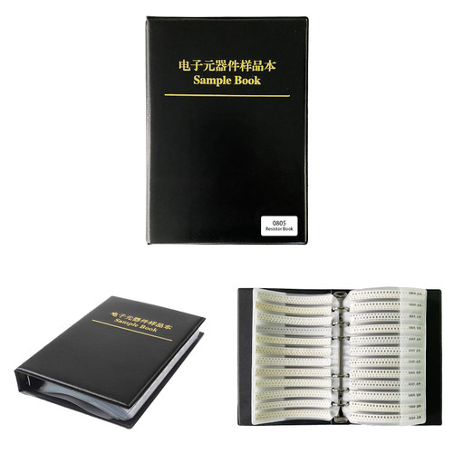 1% 0805 SMD Resistor Sample Book (0 ohm-10M ohm) SMT Resistor Pack Box Book Assorted Folder 170 Values 8500pcs Resistance Sample Book Kit (Resistor-0805)
