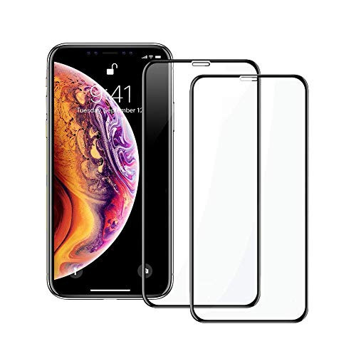 YOFUNTLE Compatible for iPhone Xs Max Screen Protector,[2 Pack] [Edge to Edge] 9H Hardness 5D Carving Full Coverage Tempered Glass Film Compatible for Apple iPhone Xs Max 6.5" Bubble Free 3D Touch