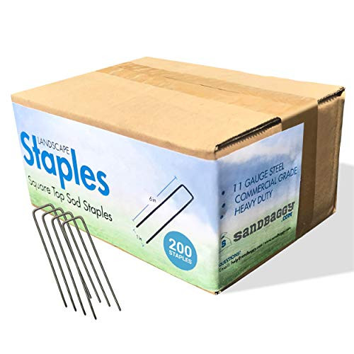 Sandbaggy 200-Count Landscape Staples ~ SOD Staples, Garden Stakes, Square Pins