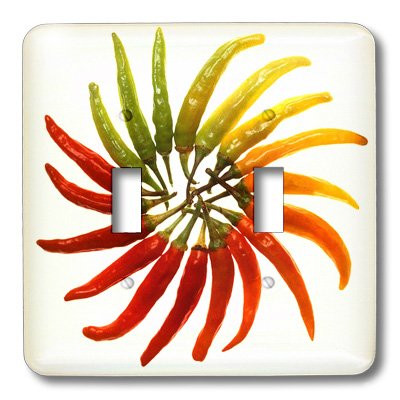 3dRose LLC lsp_21401_2 Food Vegetables Chili Peppers Double Toggle Switch