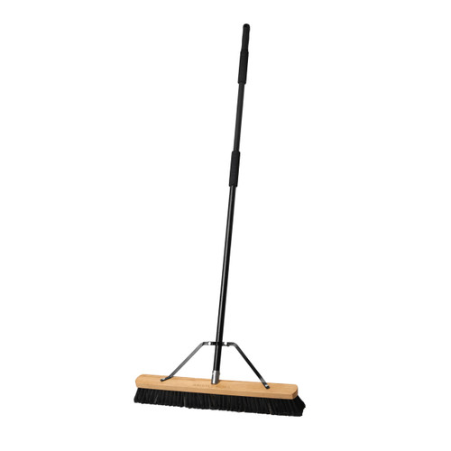 BRISTLE BOSS 24" Push Broom for Outdoors- Outdoor Broom with Durable Steel Braces, Heavy-Duty Push Broom, Outdoor Broom for driveways, Garage Push Brooms, Push Broom Outdoor, Patio Sweeping