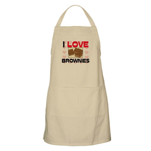 CafePress I Love Brownies BBQ Kitchen Apron with Pockets, Grilling Apron, Baking Apron