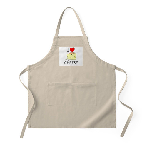 CafePress I Love Cheese BBQ Kitchen Apron with Pockets, Grilling Apron, Baking Apron