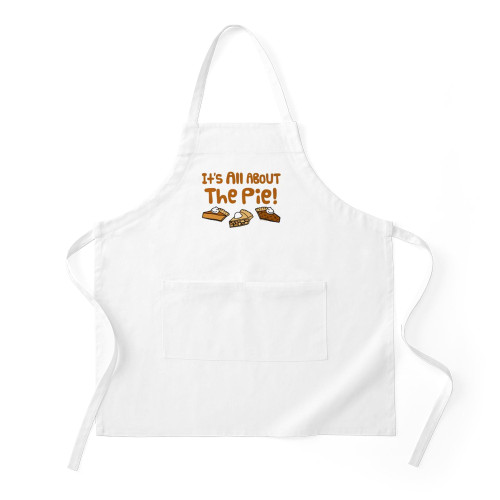 CafePress It's All About The Pie Kitchen Apron with Pockets, Grilling Apron, Baking Apron