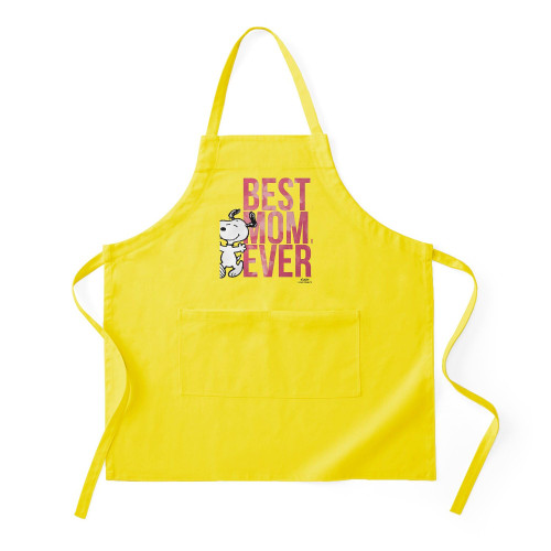 CafePress Snoopy Best Mom Ever Apron (Dark) Kitchen Apron with Pockets, Grilling Apron, Baking Apron