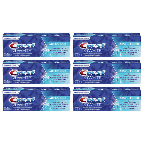 Crest 3D White Arctic Fresh Teeth Whitening Toothpaste, 2.7 oz (Pack of 6)