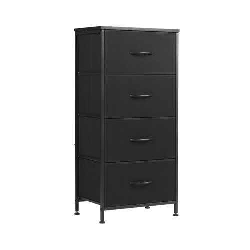 Dresser for Bedroom Drawer Dresser Organizer Storage Drawers Fabric Storage Tower with 4 Drawers, Chest of Drawers with Fabric Bins, Steel Frame, Wood Top for Bedroom, Closet, Entryway