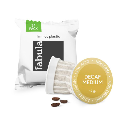 Fabula Coffee Pods Decaf Medium Roast - Low Acid - Single Origin - Mold Free - Non-GMO - Fair Trade - Kcup Compatible with Keurig & Keurig 2 Machines - 24 Count