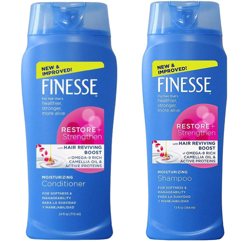 Finesse 13oz Moisturizing Texture Enhancing Restore + Strengthen Shampoo and Conditioner Set Finesse 13oz Moisturizing Texture Enhancing Restore + Strengthen Shampoo and Conditioner Set