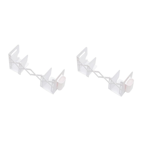 Homoyoyo 2pcs Telescopic Storage Bookshelf Expandable Book Holder Expandable Desktop Bookshelf Expandable Book Rack Metal Desk Desktop Books Organizer Abs Office White Bookend Bookcase