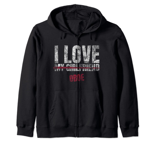 I Love Oboe Musical Instrument Music Musical Zip Hoodie