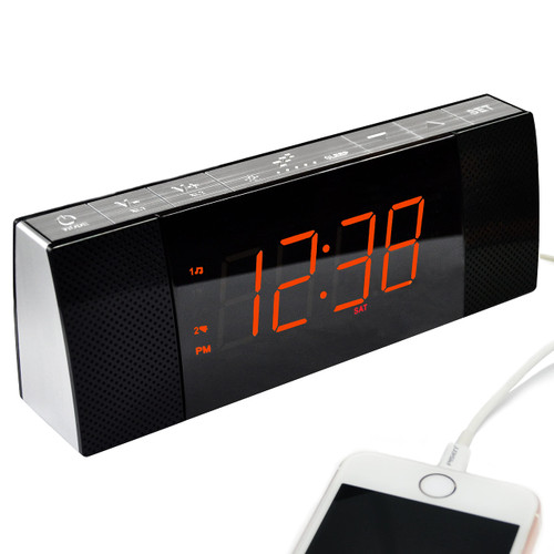 iTOMA Alarm Clocks Radio with Bluetooth, FM Radio, Dual Alarm with Snooze, USB Charging, Auto and Manual Dimmer, Clock for Bedside CKS503