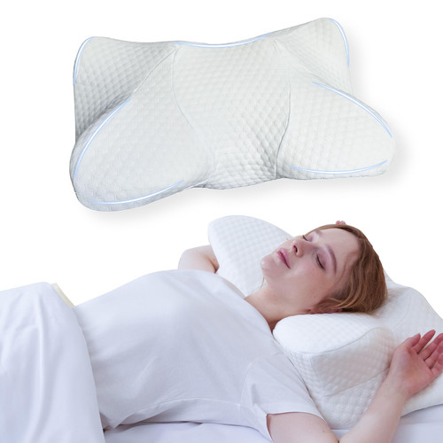 KERHAND Cervical Memory Foam Pillows for Neck and Shoulder Pain, Ergonomic Orthopedic Sleeping Neck Contoured Support Pillow for Side, Back and Stomach Sleepers