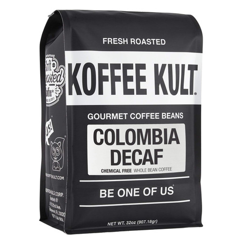 Koffee Kult Colombia Decaf Coffee Beans Decaffeinated Medium Roast 100% Arabica Whole Bean Naturally Swiss Water Process Chemical Free Espresso Koffee Kult Colombia Decaf Coffee Beans Decaffeinated Medium Roast 100% Arabica Whole Bean Naturally Swiss Water Process Chemical Free Espresso