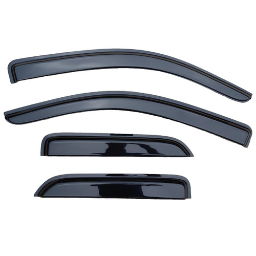 LIKDIKDIK Tape On Window Visor Compatible with 2014-2018 Chevrolet Silverado GMC Sierra 1500/2500HD/3500 HD Extended Cab, Side Vent Window Deflector Rain Guard Shade, Truck Accessories-4pcs