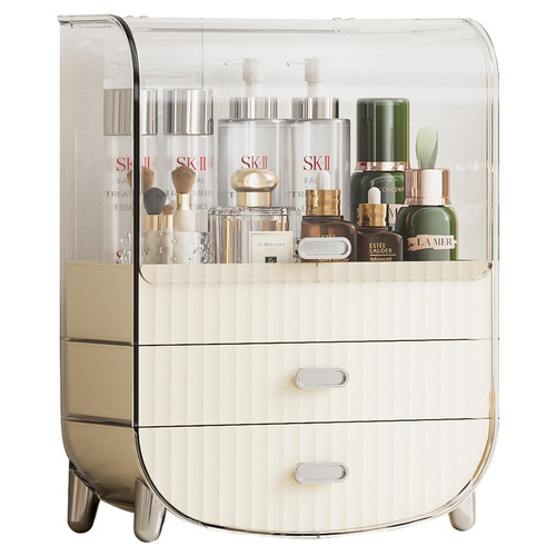 Make up Organizers and Storage for Vanity, Cosmetics Skincare Organizers with Lid and Drawers, Cosmetic Display Cases for Countertop, Bathroom, Dresser, Ideal Gifts for Women