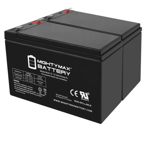 Mighty Max Battery ML8-12 - 12V 8AH Replacement for APC Back-UPS ES 750 UPS Battery - 2 Pack