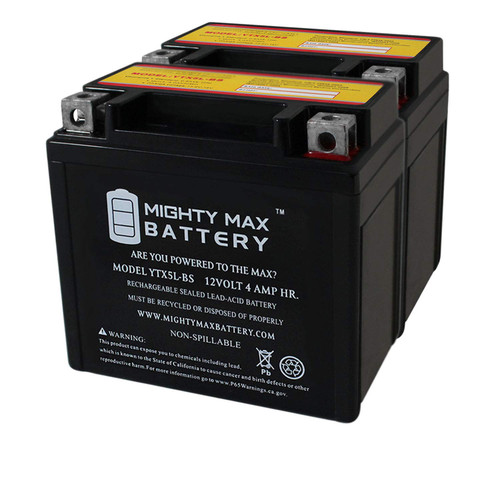 Mighty Max Battery YTX5L-BS 12V 4AH Battery Replacement for Husaberg TE125 2013-2 Pack
