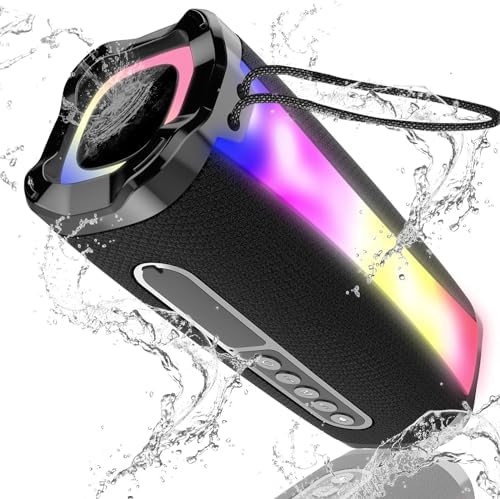 neza Portable Bluetooth Speaker, 20W HD Loud Stereo Sound Wireless Speaker, 18H Playtime Bluetooth Speakers with RGB Flashing Lights, Bluetooth 5.1, IPX7 Waterproof Speakers for Party/Home/Outdoors neza Portable Bluetooth Speaker, 20W HD Loud Stereo Sound Wireless Speaker, 18H Playtime Bluetooth Speakers with RGB Flashing Lights, Bluetooth 5.1, IPX7 Waterproof Speakers for Party/Home/Outdoors