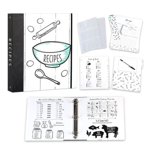 OUTSHINE Recipe Book Binder Set|Farmhouse Recipe Binder 8.5x11 3 Ring Kit with Cards and Dividers|Make Your Own Recipe Book Binder| Blank Recipe Book Organizer|Recipe Book To Write In Your Own Recipes OUTSHINE Recipe Book Binder Set|Farmhouse Recipe Binder 8.5x11 3 Ring Kit with Cards and Dividers|Make Your Own Recipe Book Binder| Blank Recipe Book Organizer|Recipe Book To Write In Your Own Recipes