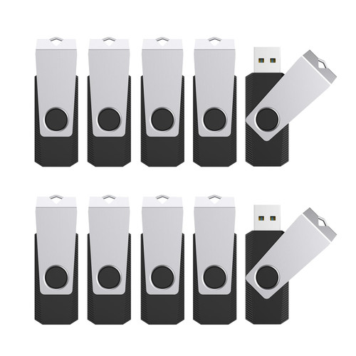 TOPESEL 10 Pack 64GB USB 3.0 Flash Drives Memory Stick USB3.0 Thumb Drives 64GB 10PCS, Black