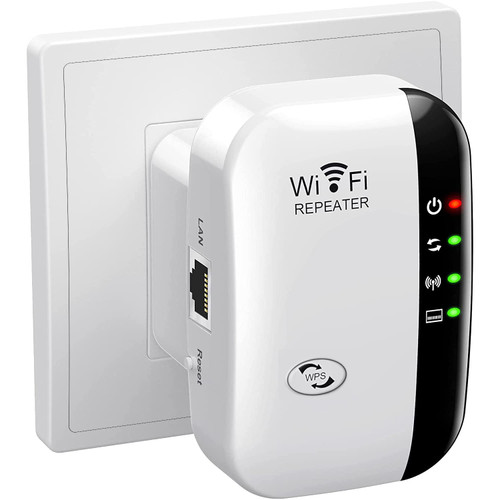 WiFi Extender Signal Booster Up to 2640sq.ft and 25 Devices, Wireless Internet Repeater, WiFi Range Extender, Long Range Amplifier with Ethernet Port, Access Point, 1-Tap Setup, Alexa Compatible