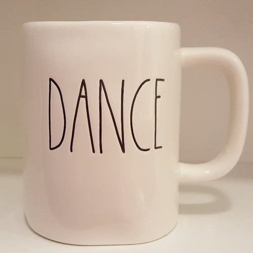 Rae Dunn DANCE LL White Ceramic Mug