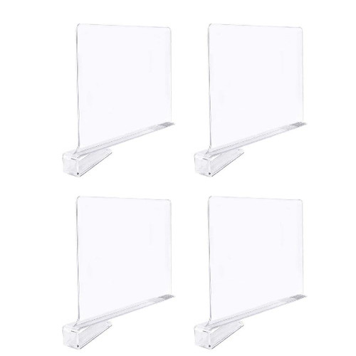 4pcs Acrylic Dividers Shelf Divider For Closets Organizer Shelf Dividers Closet Separators Bookcase Shelf Divider Wardrobe Organizers