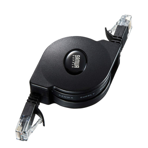 Sanwa Supply Automatic Winding LAN Cable KB-MK18BK Black