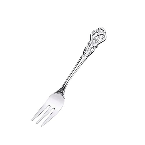 Stainless Steel Cutlery Set 6pcs Spoon Fork Set Stainless Steel Cutlery Set Dinnerware Dessert Tableware Silverware (Color : Silver fork)