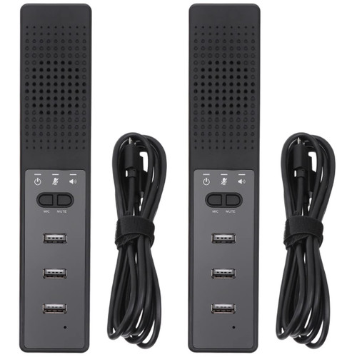 OSALADI 2 Pcs Mini Stereo Mini Computer Speaker USB Speaker Mini Speaker Computer Microphone Office Speaker Conference Microphone Office Loudspeaker Chatting Microphone Desktop Audio Abs