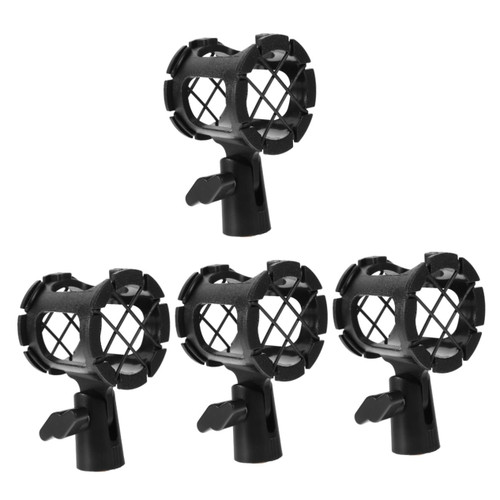 FAVOMOTO 4pcs Microphone Shock Mount Microphone Clip Holder Mic Clip Holder Microphone Desk Stand Mic Stand with Mount Universal Mount Microphone Holder Clamp Accessories Plastic Desktop