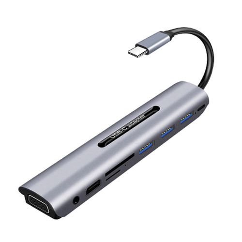 9-Port Type C Hub Splitter Docking Station 4K HDMI-Compatible VGA PD Fast Adapter Hard Disk SSD Dock Reader USB Type C Docking Station with Power Monitor Splitter with Ethernet Port Display