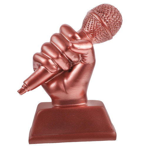 Kisangel 2pcs Trophy Resin Craft Award Trophies Classroom Decor Children's Musical Trophy Resin Material Trophy Gold Decor Mini Microphone Host Microphone Trophy Microphone Sculpture Statue