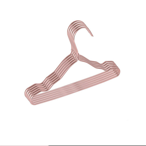OUSIKA Clothes Hanger 10Pcs Aluminium Alloy Coat Hangers Anti-Slip Drying Rack Wardrobe Space Saver Clothing Storage Clothes Kids Gold Racks (Color : Kids Rose Gold)