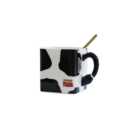 WAOCEO Mugs Cup Mug Creative Cow Striped Milk Cup Square Ceramic Coffee Cup Suitable for Juice Water Cereal Cup Coffee Mug Tea Cup