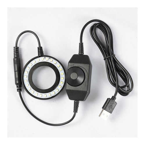 Microscope Adapter M42 Thread USB LED Ring Light, Microscope Light Source for Video Microscope Brightness Adjustable Microscope Accessories
