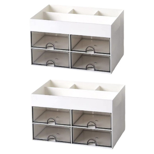 NOLITOY 2pcs Drawer Storage Cabinet Organizer Drawer Desktop Organizer Clear Makeup Organizer Desktop Makeup Organizer Bathroom Makeup Organizer Acrylic Pp Office White Makeup Box