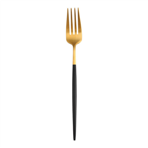 Dinnerware Sets, Tableware, Kitchen,Dining Black Gold Cutlery Set Steak Knife Fork Coffee Spoon Teaspoon Dessert Knife Ice Spoon Chopsticks Stainless Steel Dinnerware Set (Color : Dinner fork)